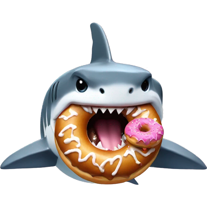 shark eating a donut emoji