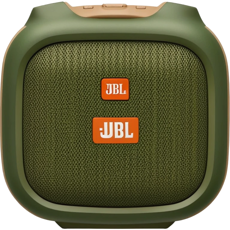 JBL Clip 4 portable speaker in camouflage pattern, simple iOS emoji style emoji