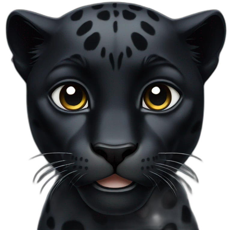 black panther with eyes or happy emoji