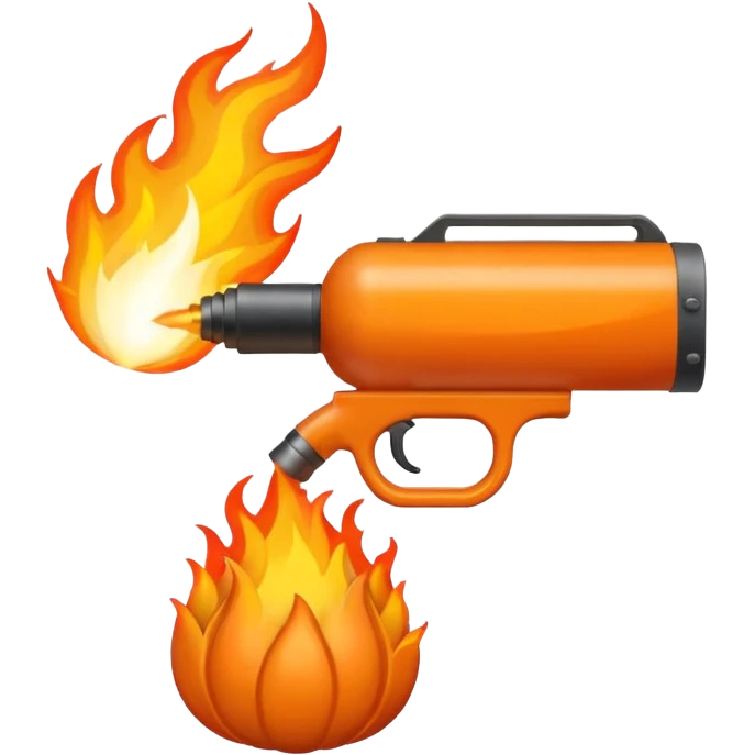 flame thrower shooting big flame emoji