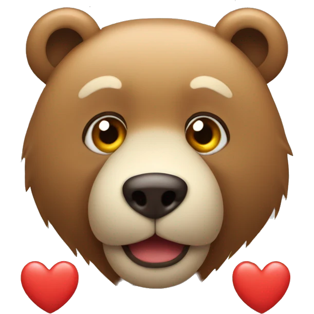 Cara de oso con ojos de corazón  emoji
