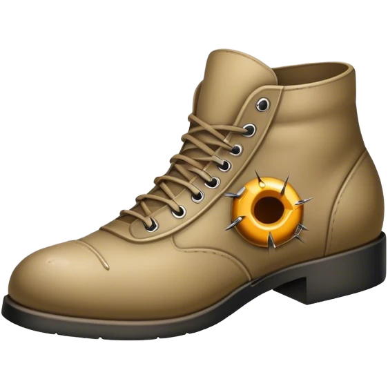 a shoe with a bullet hole emoji