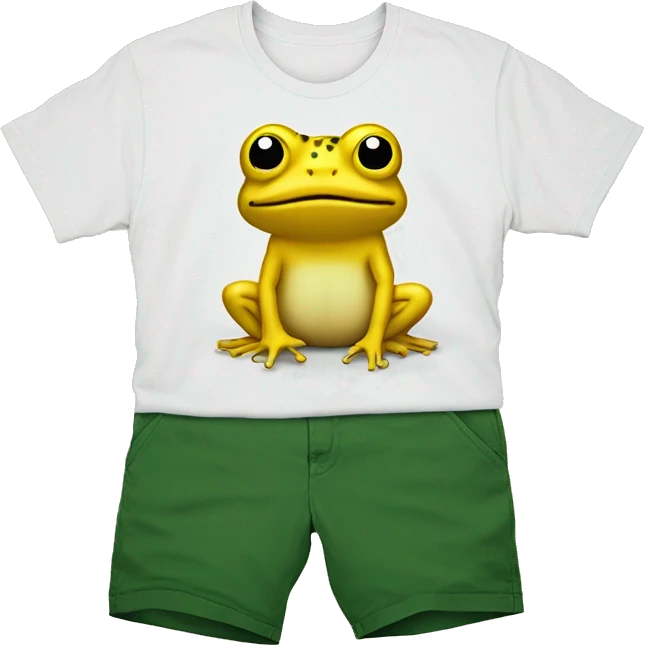 yellow toad wearinga white t-shrt and gren shorts emoji
