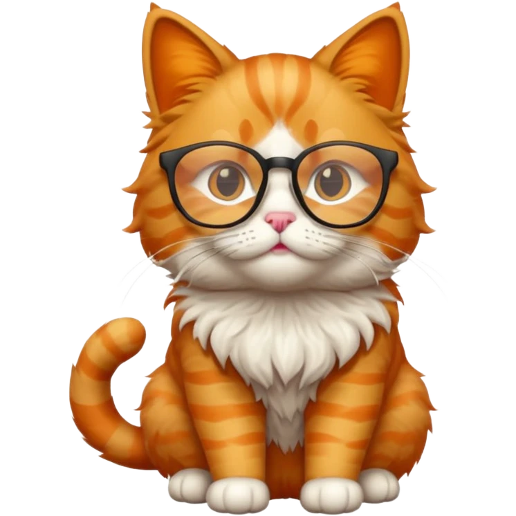 full body Cat with glasses emoji