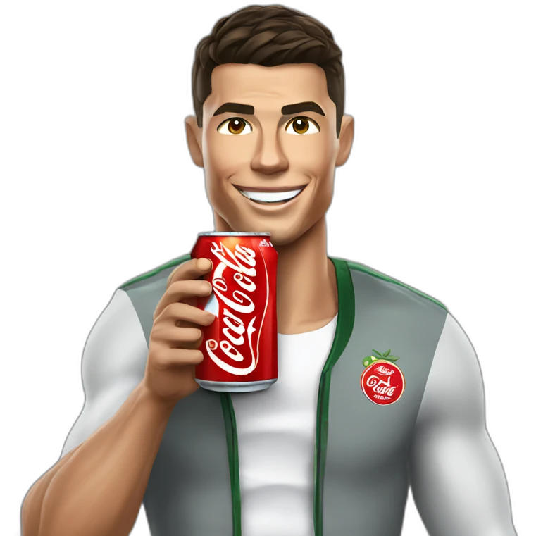 Cristiano Ronaldo drink coca cola emoji