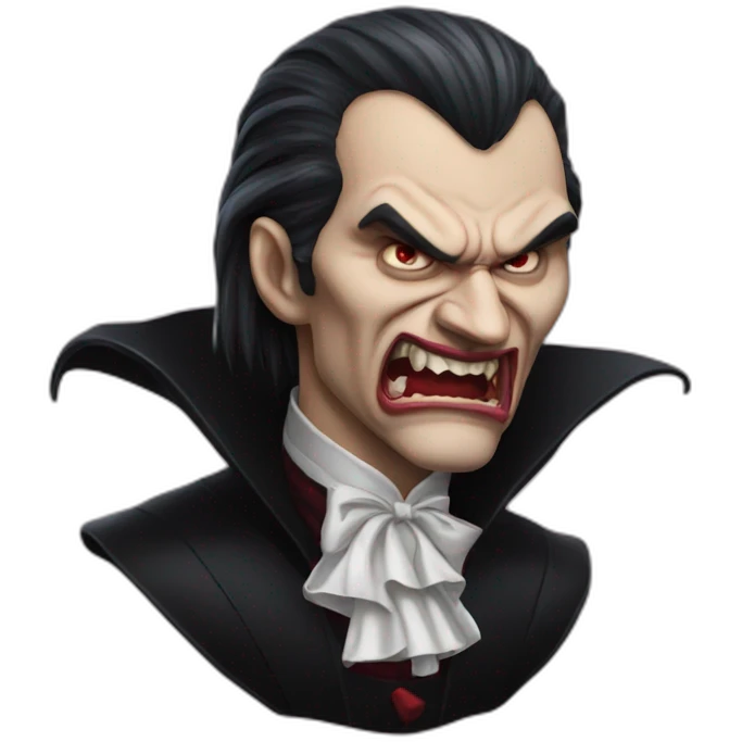 angry dracula drooling hyperrealistic emoji
