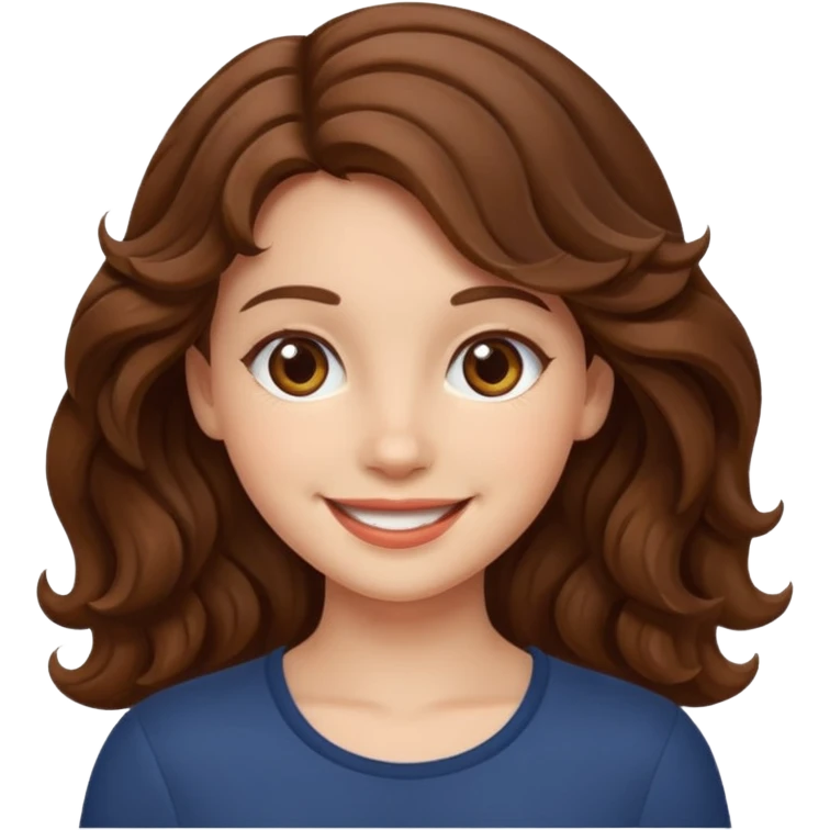 A girl with fair skin and wavy brown hair. emoji