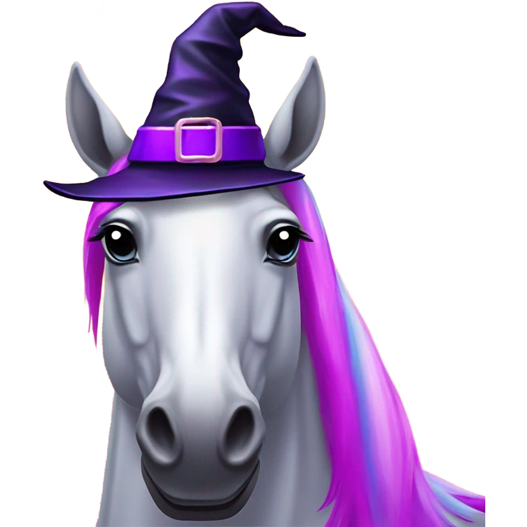 Lisa frank Halloween horse with witch hat emoji