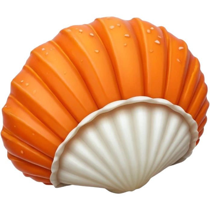 Create an emoji that is half carrot half sea shell emoji
