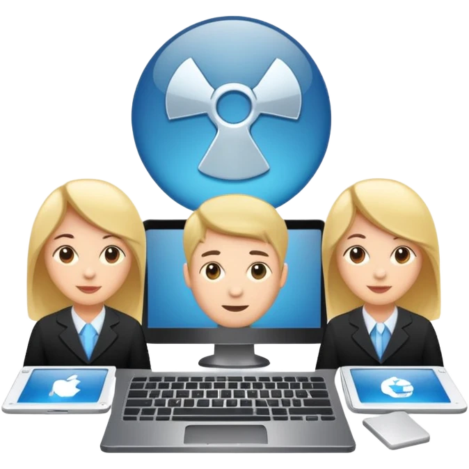 web hosting agency plan, computer with team icon emoji