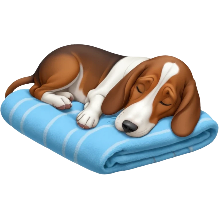 A basset hound sleeping on a blanket emoji