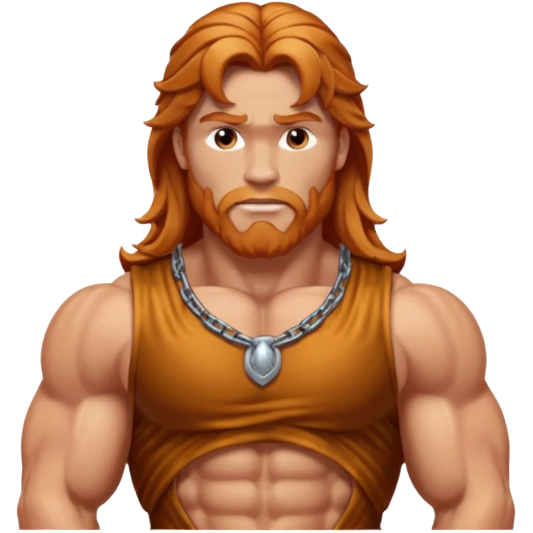 Hercules, God of Strength from Gods and Goddesses with long reddish blonde hair, bronze outfit emoji