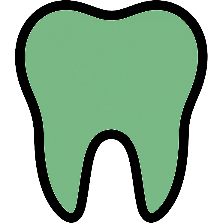 green teeth icon with color outline emoji