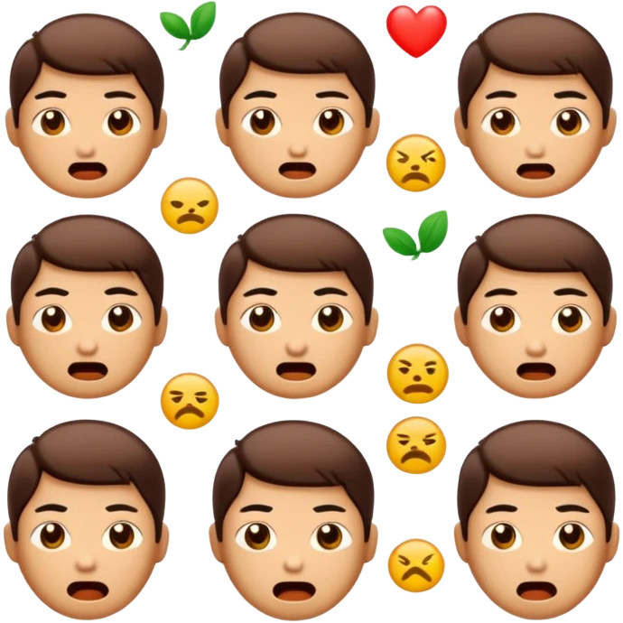 create an emoji set of a cartoonish character from china's bronze age of arts doing different emotions emoji