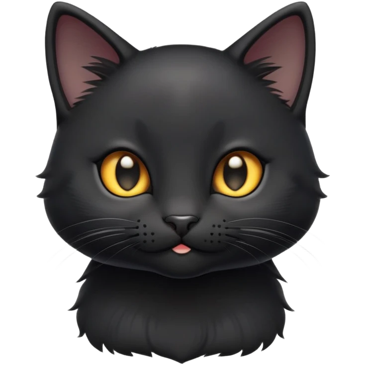 cinematic-cute-black-kitten cat-portrait-emoji,-head-tilted-playfully-and-inquisitively,-sleek-black-fur-with-subtle-hints-of-deep-gray,-simplified-yet-adorable-features,-highly-detailed,-glowing-with-a-warm,-friendly-glow emoji