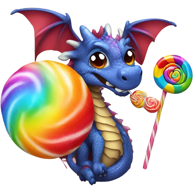 Dragon licking a lolly pop emoji
