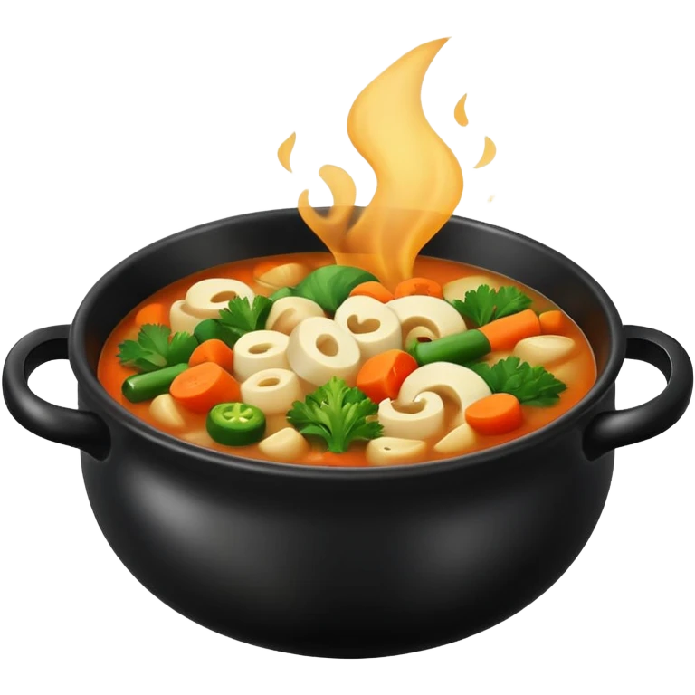 Realistic Soup in a black bowl   emoji