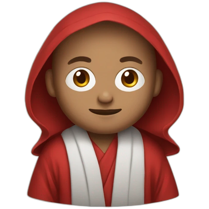 Monk in red bathrobe emoji