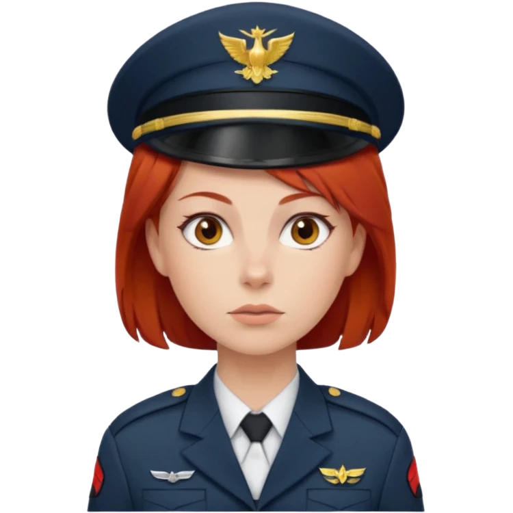 Female Soldier red hair no wearing cap emoji