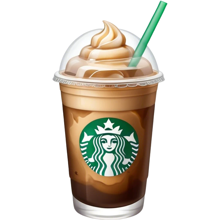 Starbuck ice coffee with ice cubes emoji