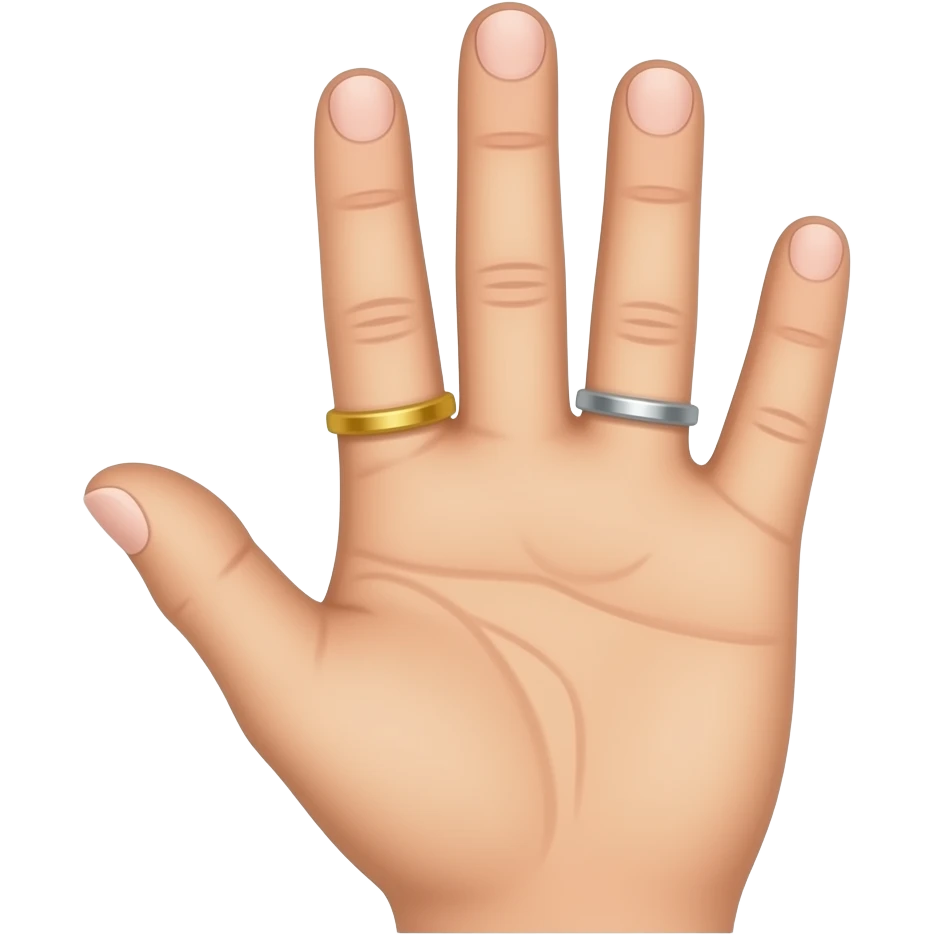 Put the ring finger and the pinky up in line with the index emoji