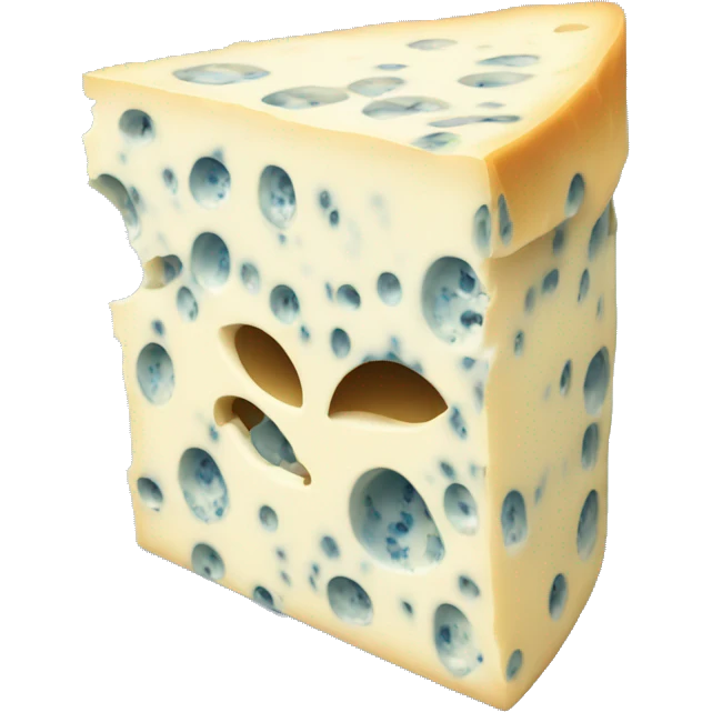 blue cheese with hidden face emoji