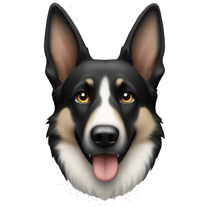 White and black German shepherd dog emoji