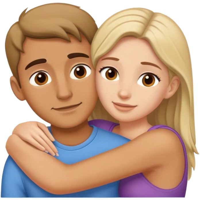 Male and femail huging emoji