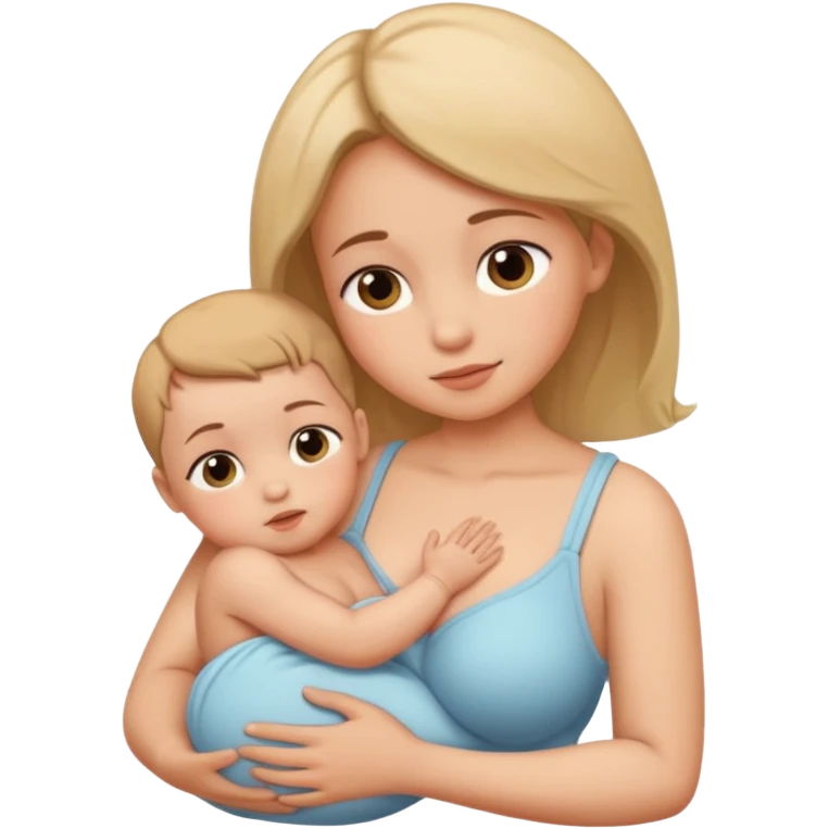 Resting against mother's breasts emoji