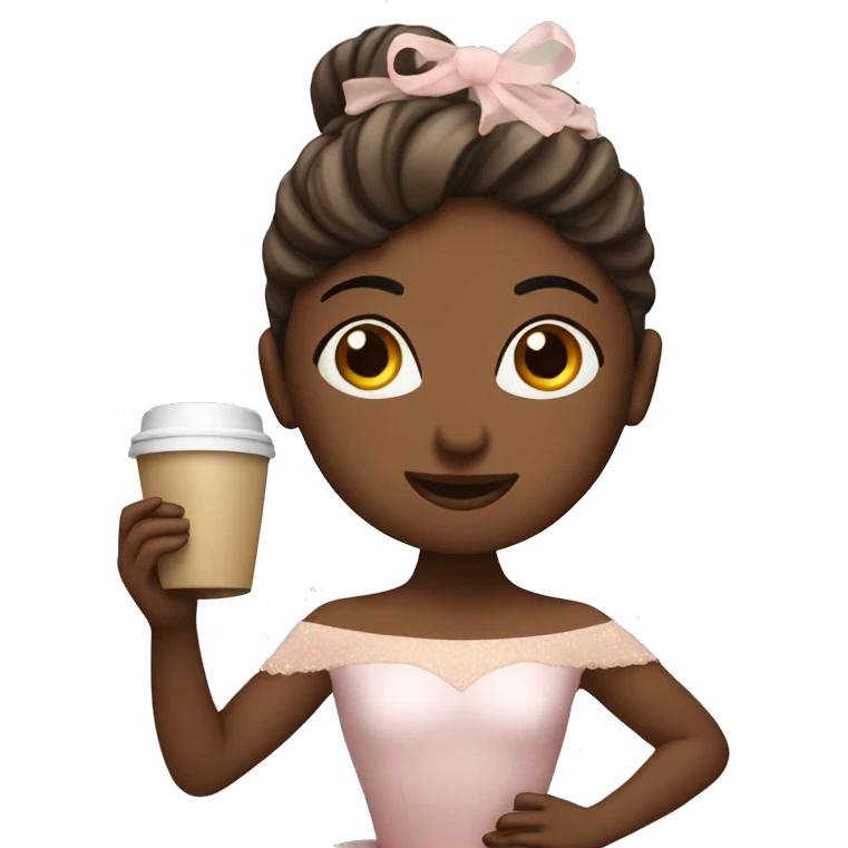 Ballerina with coffee emoji