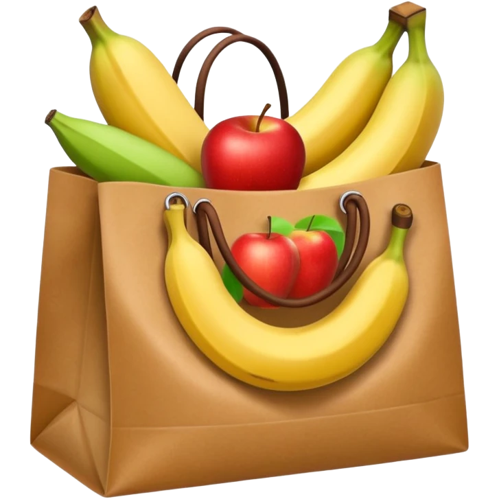1 bag and 1 food item eg banana and apple emoji