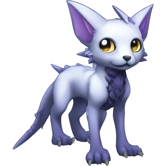 cute cool edgy sharp eldritch ethereal futuristic punk Digimon-Fakemon-animal full body emoji