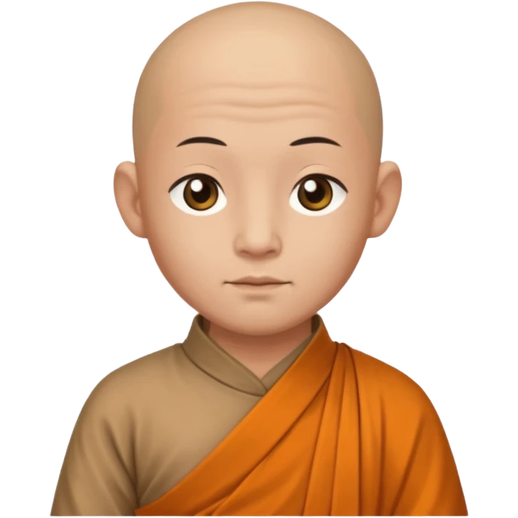A bald Asian monk with ancient clothes emoji