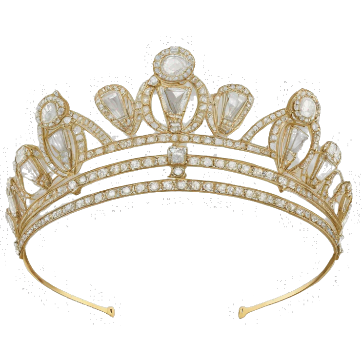 art deco style tiara diamonds gold  emoji
