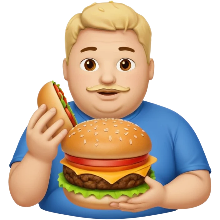 fat guy holding burger emoji