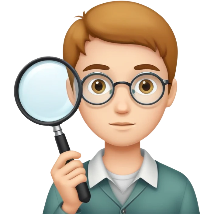 student with a magnifying glass emoji