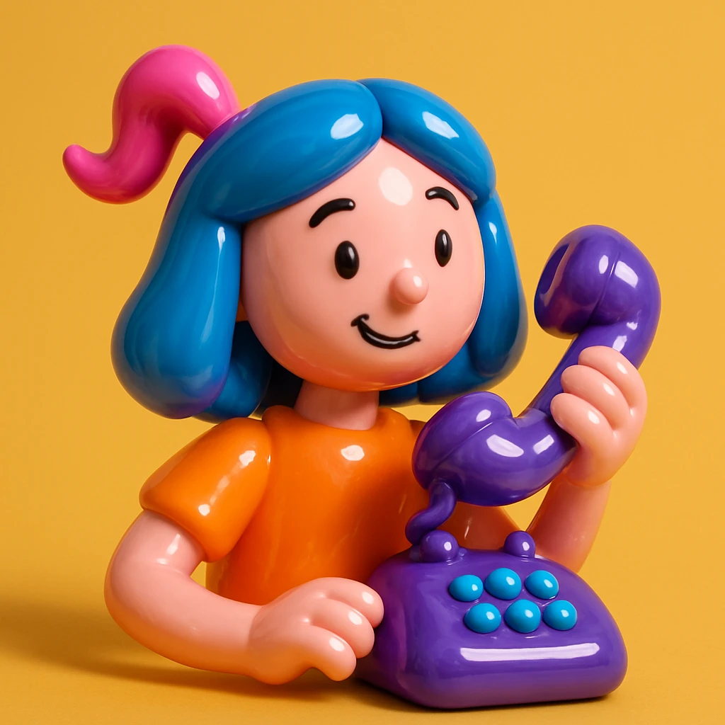 girl talking on telephone in her room emoji