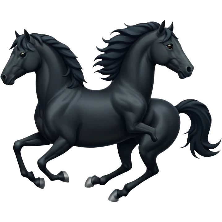 Black horse is running emoji
