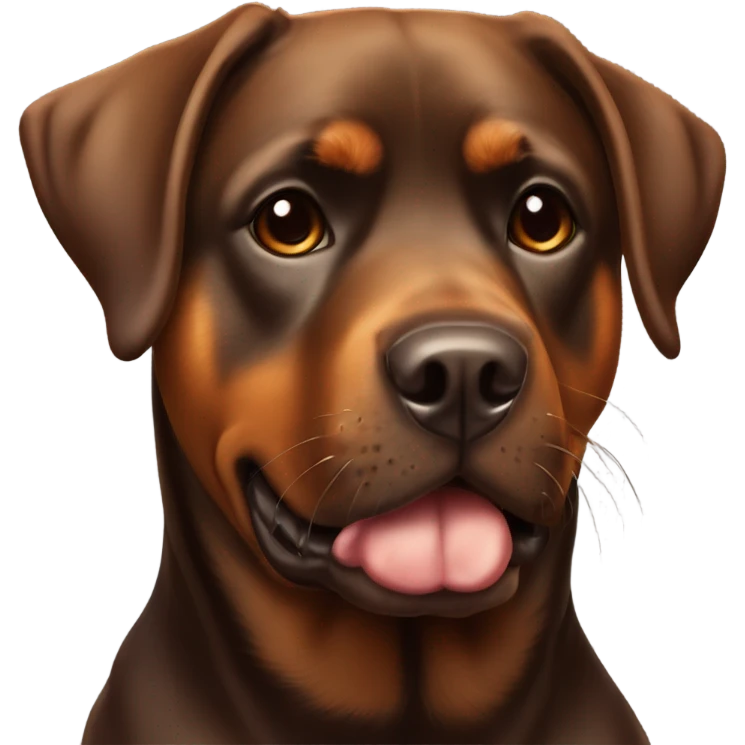 Rottweiler lab dog with a sooky face brown  colouring emoji
