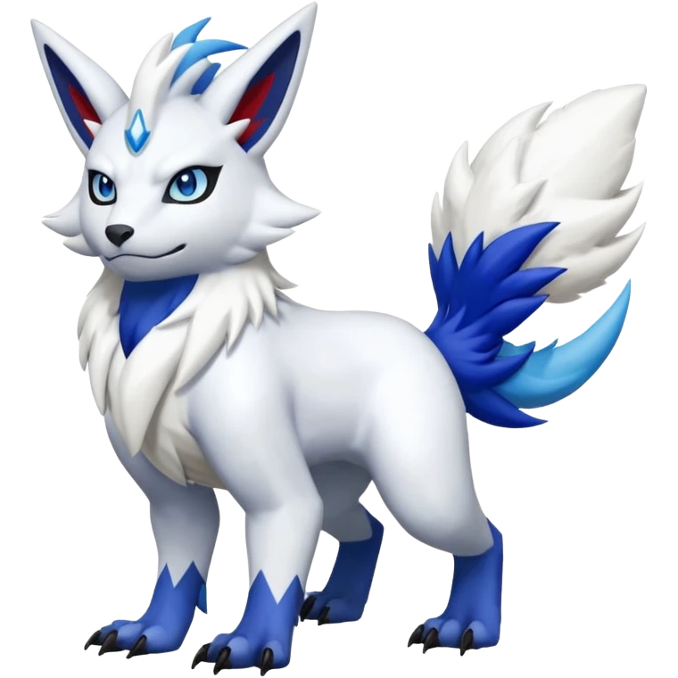 Garurumon-Zangoose-Renamon-Absol-fusion-hybrid-creature (full body) emoji