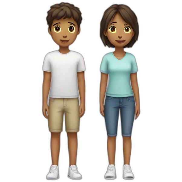 2 adolescents qui font équipe emoji