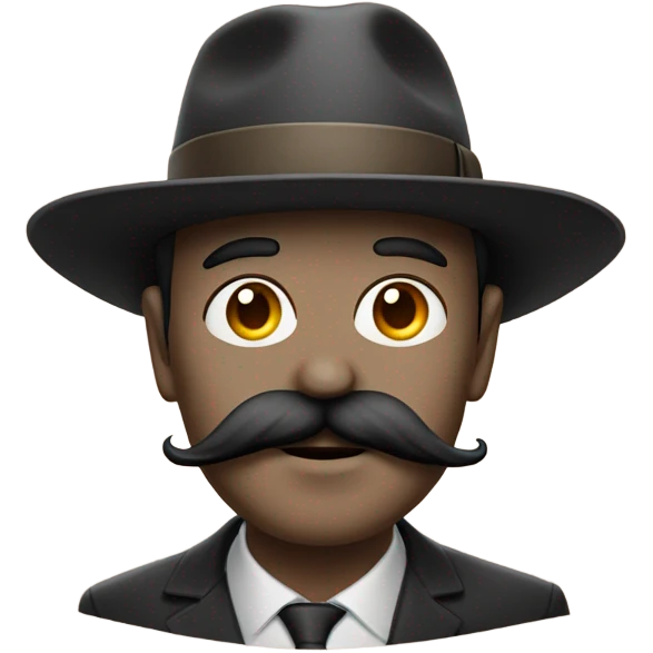 mustache with hat emoji