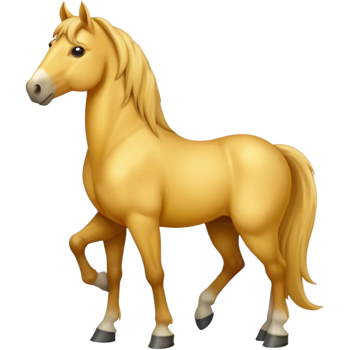 A standing yellow mature horse emoji