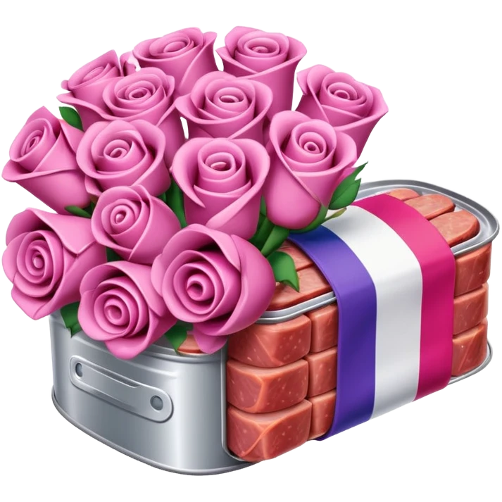 SPAM MEAT rose bouquet wrapped in french flag emoji