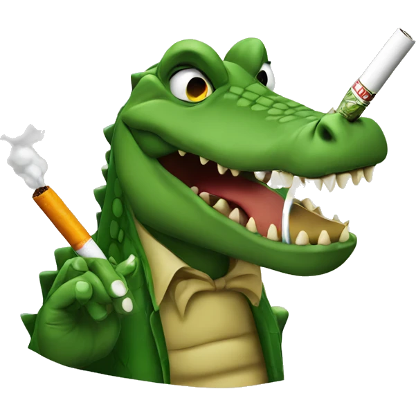 crocodile smoking a cigarette  emoji