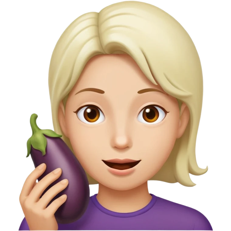 Person eating eggplant emoji