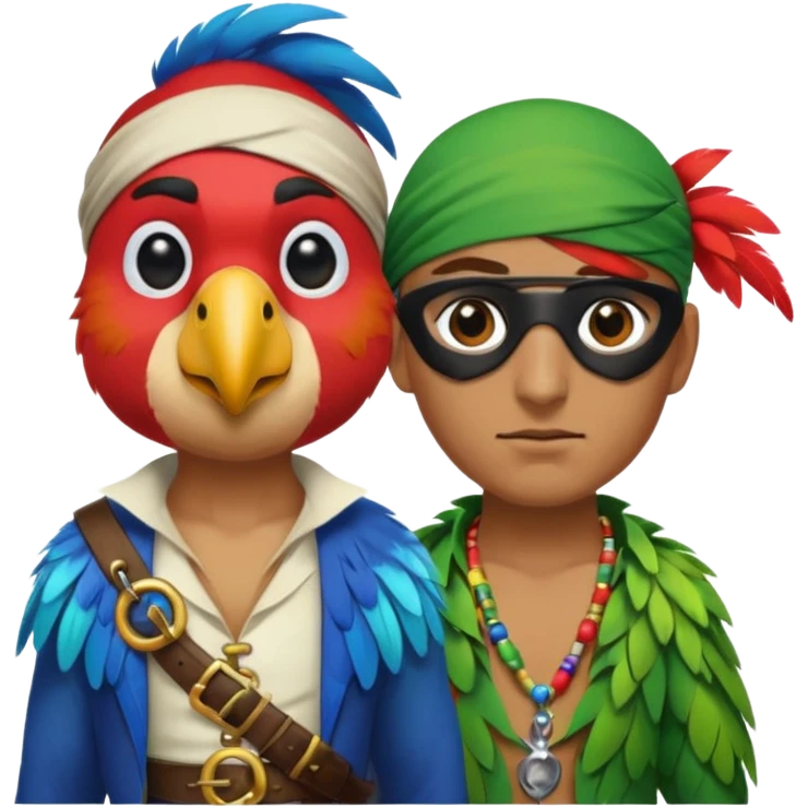 pirate and parrot emoji