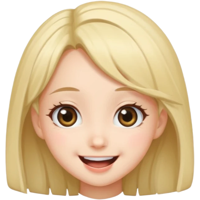 Make a cute anime girl laughing  emoji