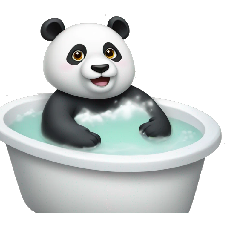 Panda taking a bath emoji