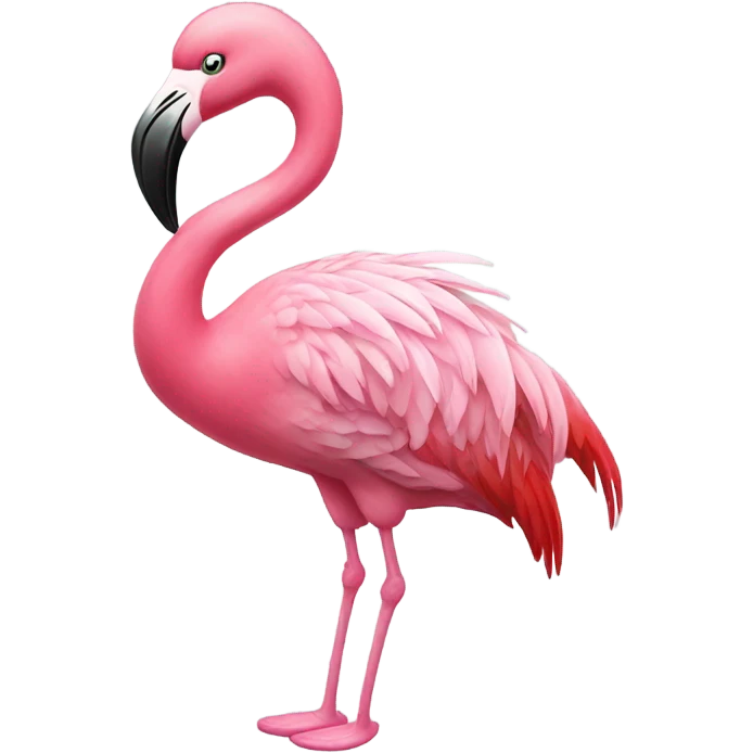 Pink flamingo with shoes emoji